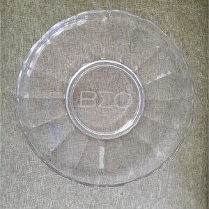 Vintage Beta Sigma Phi Glass Serving Plate 13.5" Greek Sorority Engraved Decor 1